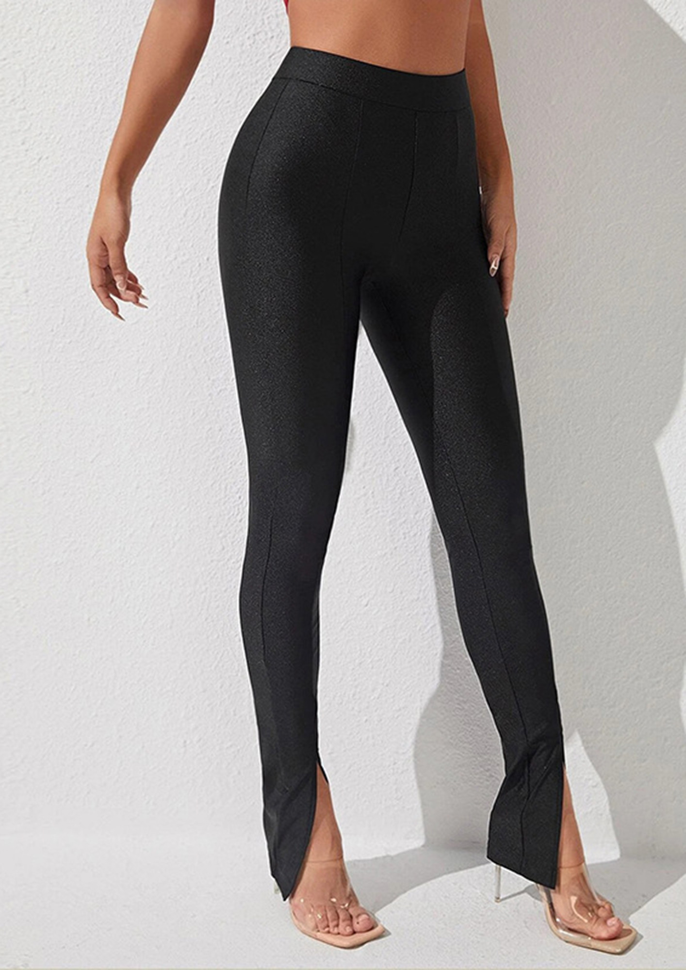 Buy online Mid Rise Solid Leggings from Capris & Leggings for Women by Dark  Black Style for ₹319 at 68% off