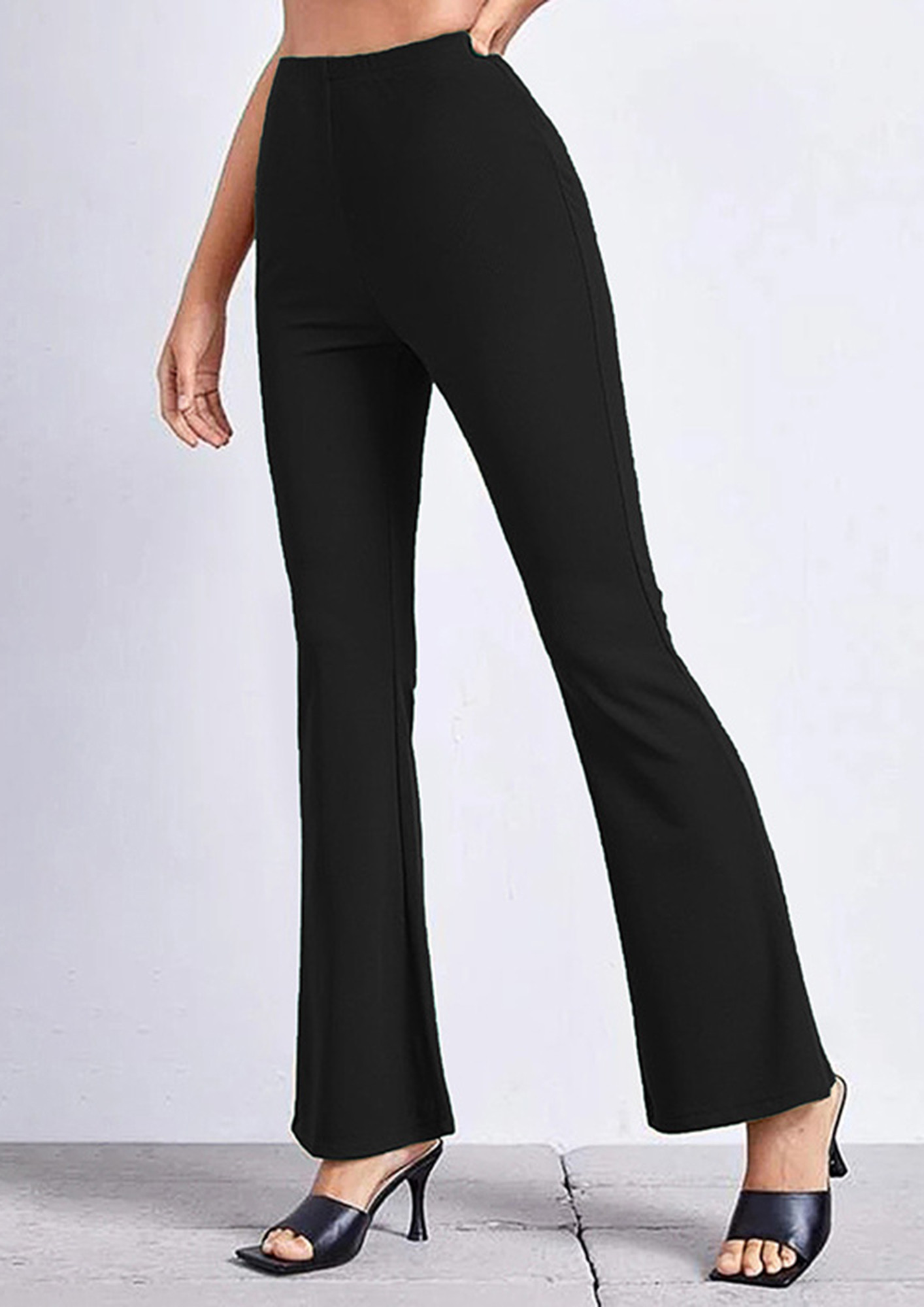 Black Flared trousers with high waist - Buy Online