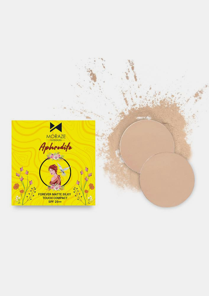Moraze Aphrodite Forever Matte Silky Touch Compact, Porcelain - 9 GM