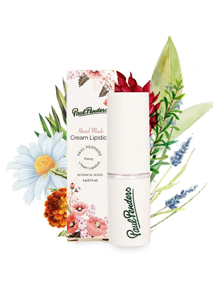 Paul Penders Hand Made Natural Cream Lipstick For A Natural Look | Moisture Rich Colour - Peony 4g