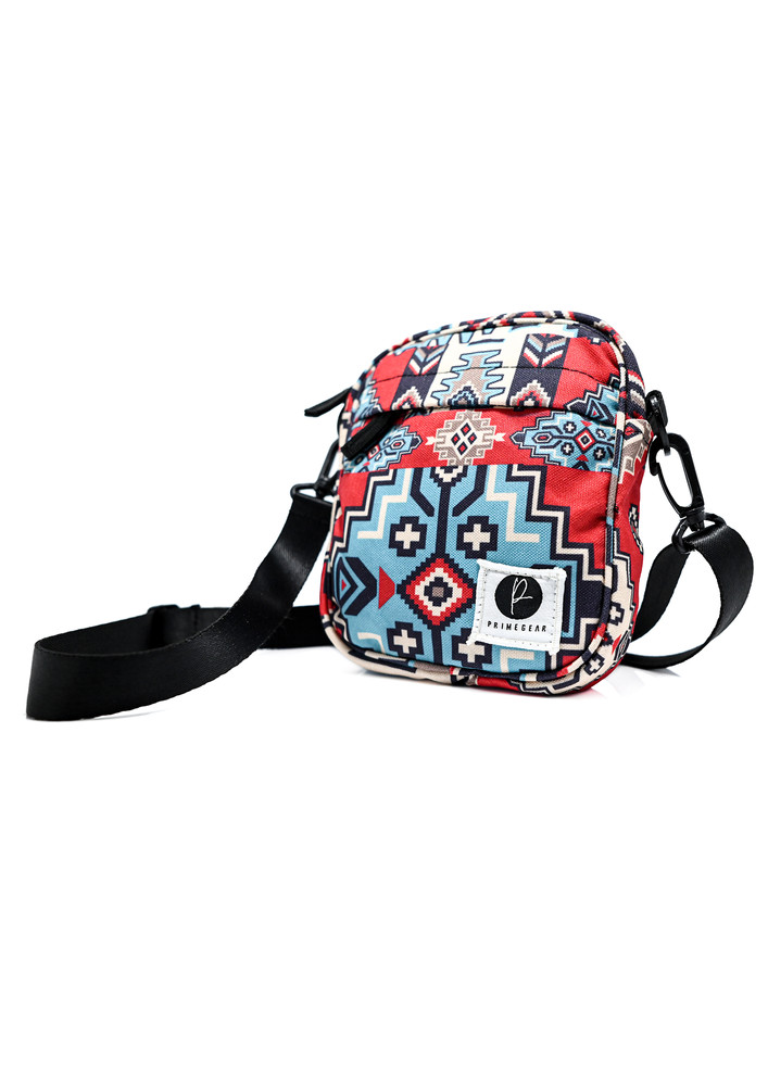 Aztec Pattern Red Shoulder Sling Bag