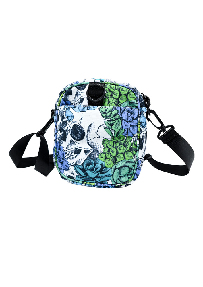Floral Skull Print Shoulder Sling Bag