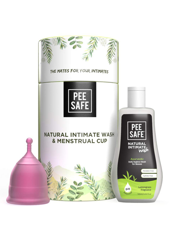 Pee Safe Period Care Combo- Menstrual Cup (small) & Intimate Wash Women 105 Ml