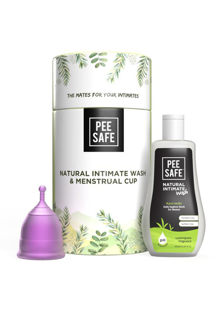 Pee Safe Period Care Combo- Menstrual Cup (Extra Small) & Intimate Wash Women 105 ml