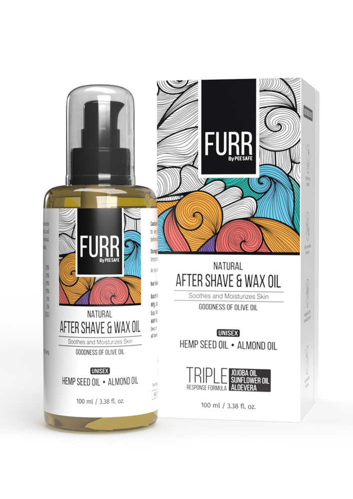 FURR By Pee Safe Natural After Shave & Wax Oil - 100ml | With Goodness of Sunflower Seed and Aloe Vera Oil | For Men and Women