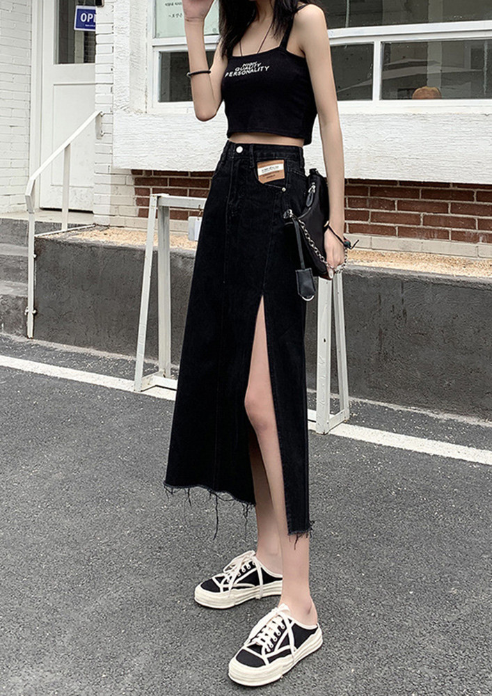 My Fashionista Black Denim Skirt