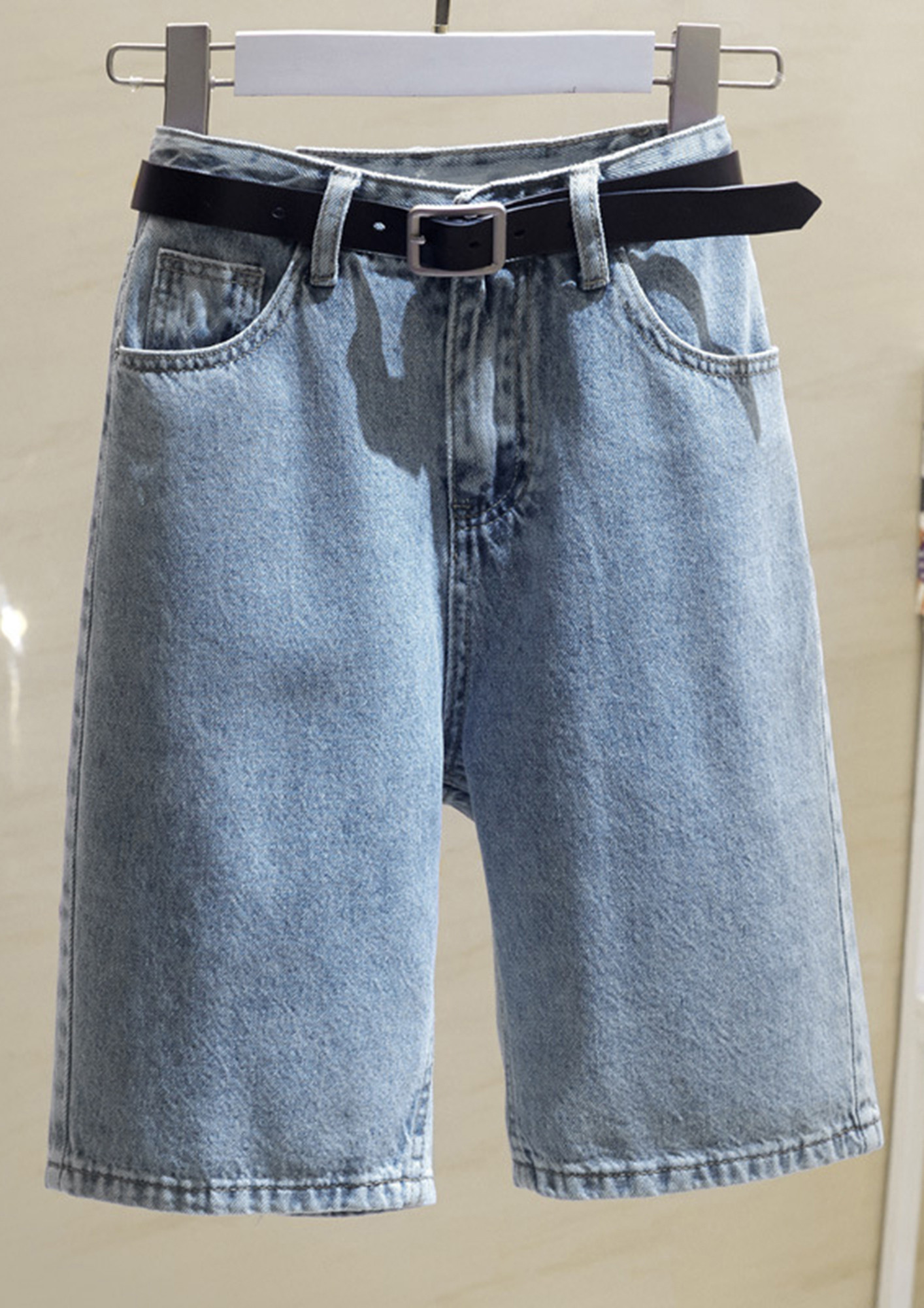 Buy Online Men Black Washed Regular Fit Denim Shorts at best price -  Pluss.in