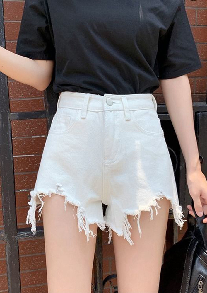 Cool Feeling White Denim Shorts