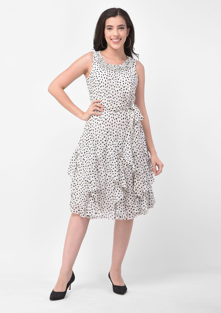 Dotted A-Line Dress