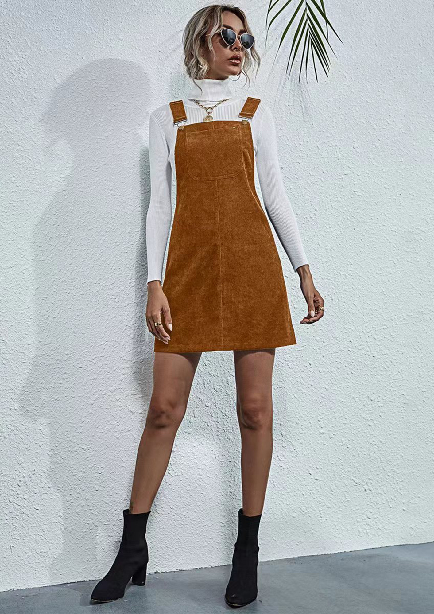 Buy BASIC OVERALLS ORANGE PINAFORE DRESS for Women Online in India