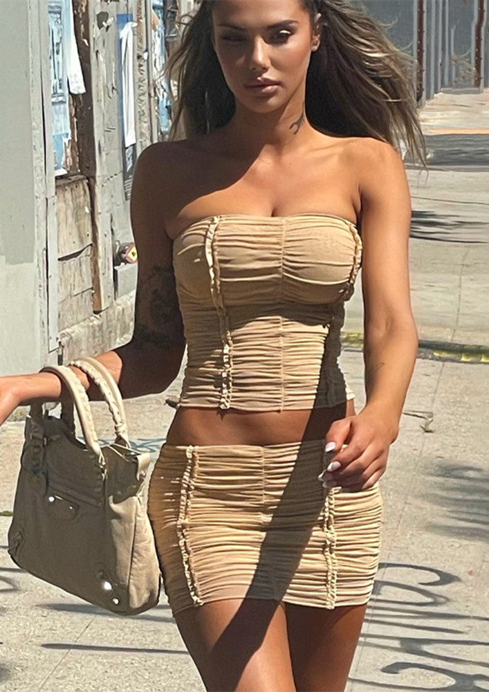What A Day Beige Two Piece Set