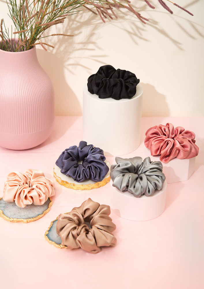 Spotstyl The Holy Grail Collection - Oversized Pure Silk Scrunchies Pack Of Six