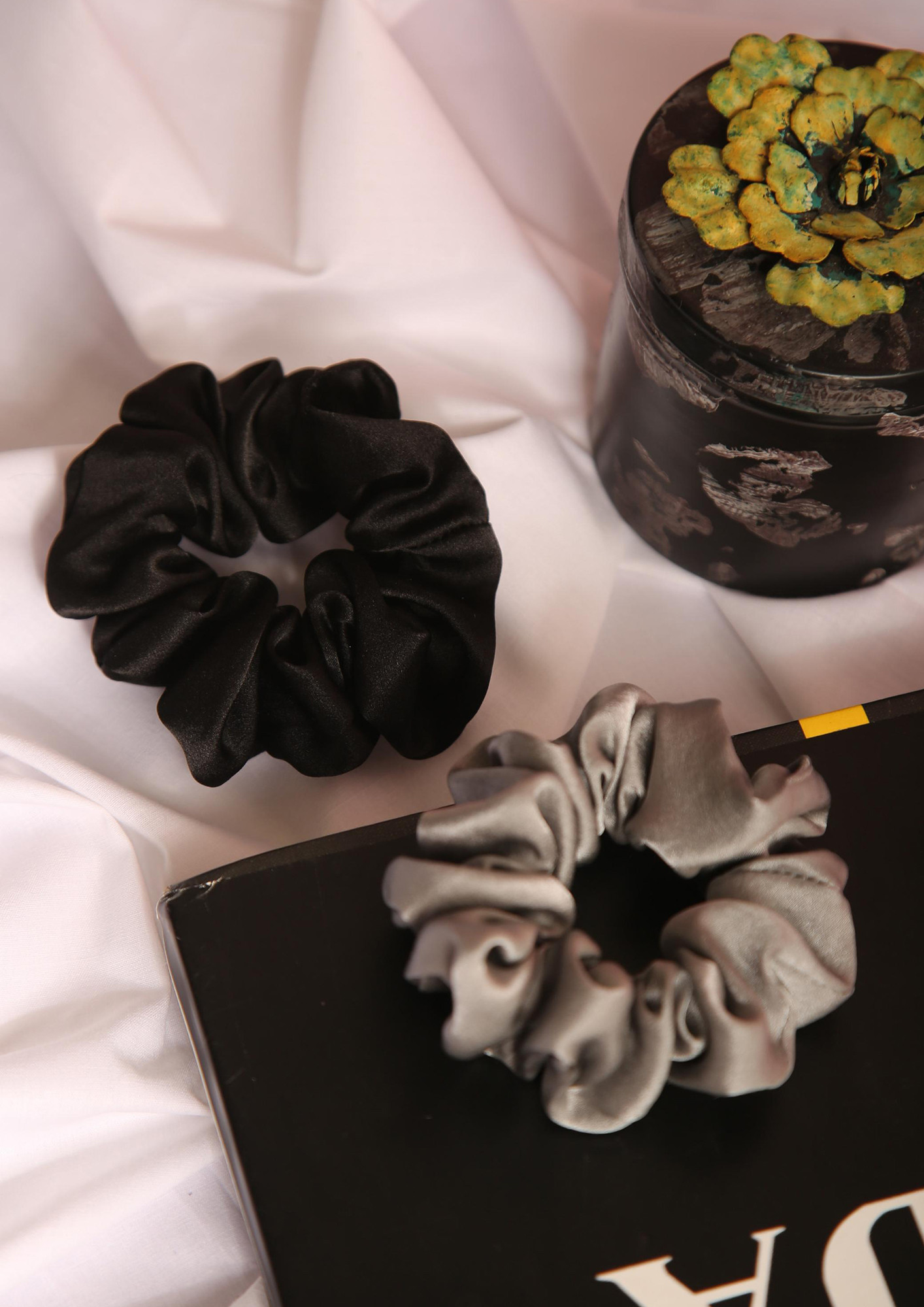 Spotstyl After Hours Oversized Silk Scrunchies Pack Of Two