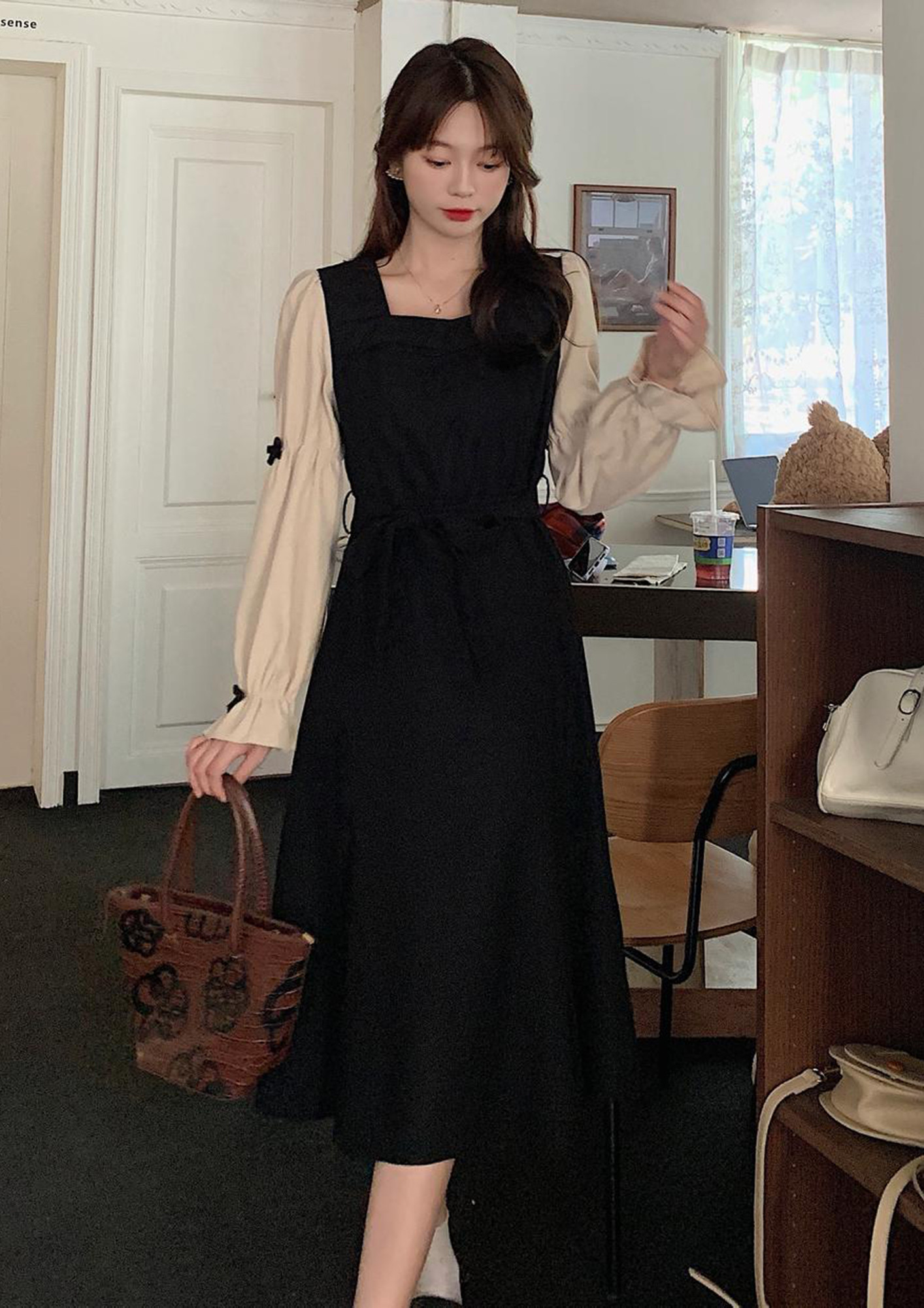 Evening Party Black Dress for Women Korean Style Short Sleeve Retro Casual  Slim Fitting Longdress | Lazada