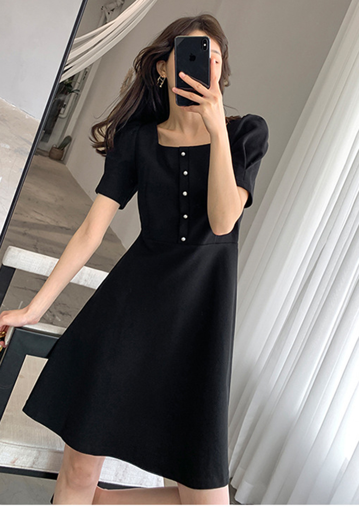 Dresses | Black Korean Dress | Freeup