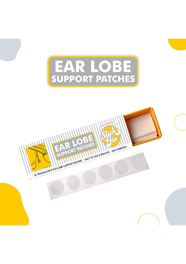 SlickFix Ear Lobe Tape/Invisible Ear Lobe Support Patch for Heavy Earrings (Pack of - 36)