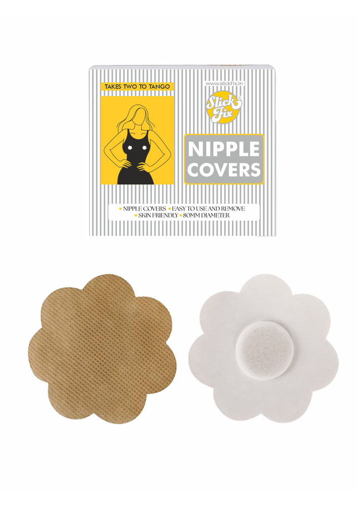 SLICKFIX Self Adhesive Nipple Covers (Skin Colour) Nipple Pasties, Nipple Protectors, Bra-Free Clothing, Disposable, Nipple Stickers, Breast Covers, Breast Concealer (Pack of 100 pcs)