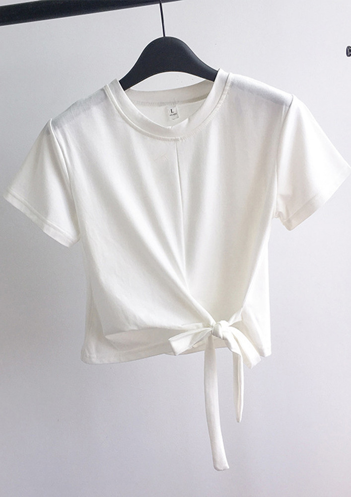 Tie Up Buttercup White T-shirt