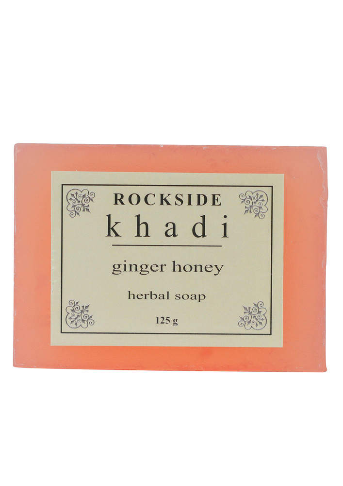 ROCKSIDE Khadi Ginger Honey Herbal Soap  (  Set Of 4 )