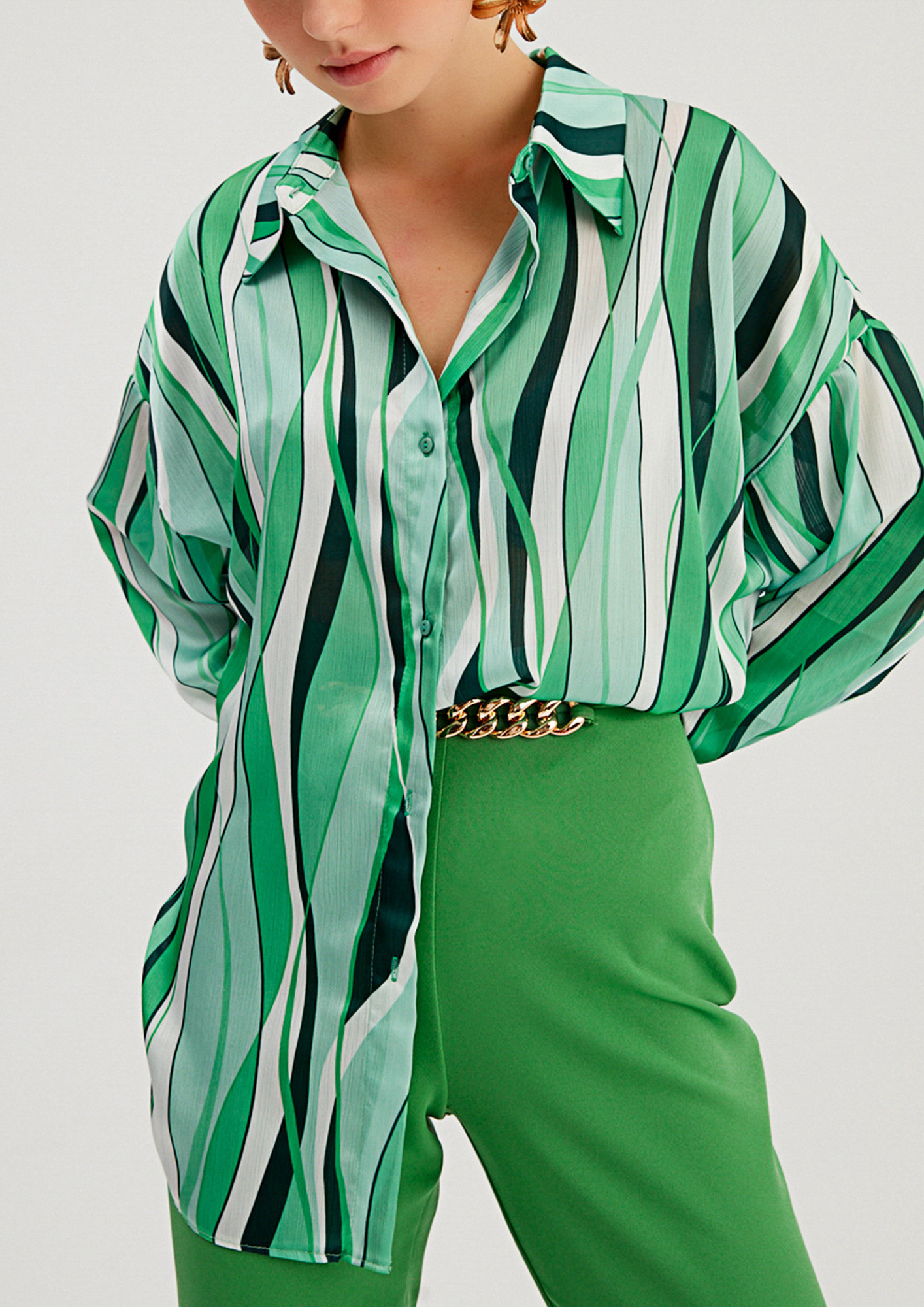 Green White Striped Shirts - Buy Green White Striped Shirts online in India