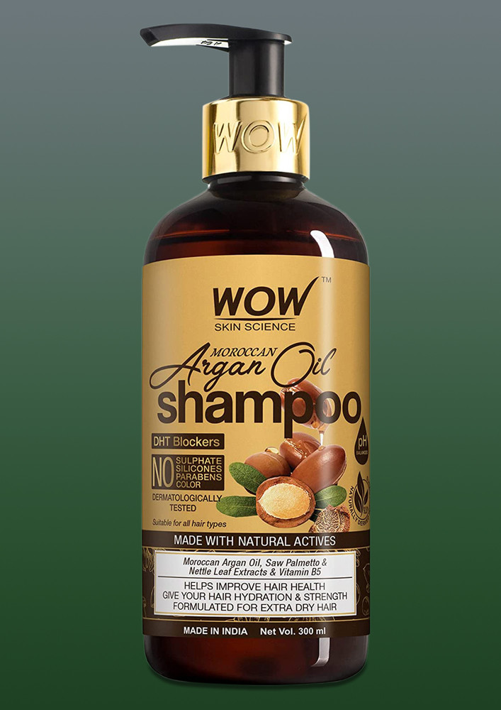 WOW Skin Science Moroccan Argan Oil Shampoo (with DHT Blocker) - 300 mL