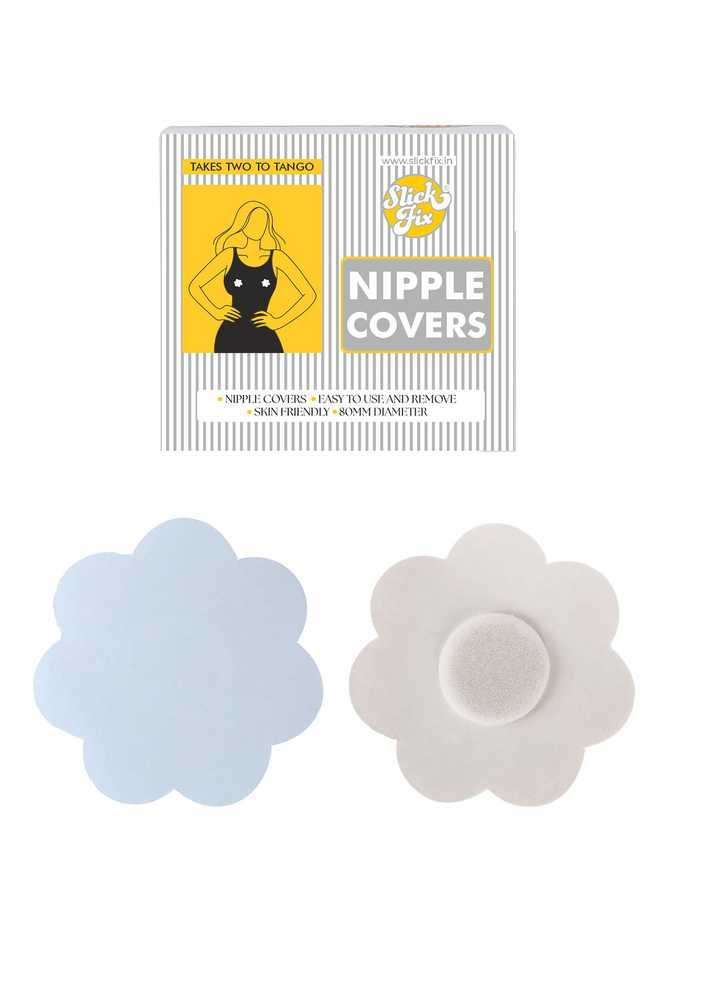 SLICKFIX Self Adhesive Nipple Covers Transparent Colour Pack of 100 Nipple Pasties, Nipple Protectors, Bra-Free Clothing, Disposable, Nipple Stickers, Breast Covers