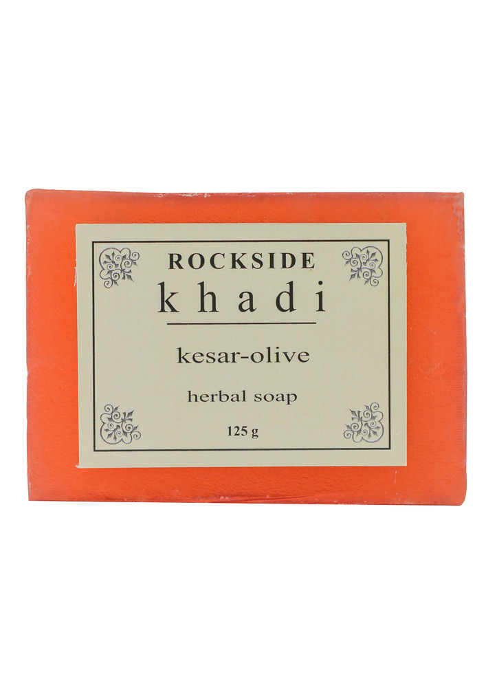 ROCKSIDE Khadi Kesar Olive Herbal Soap  (  Set Of 4 )