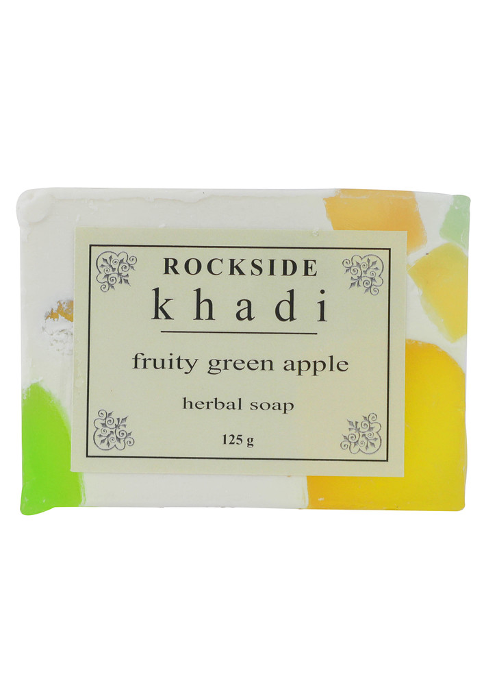 Rockside Khadi Fruity Green Apple Herbal Soap  (  Set Of 4 )