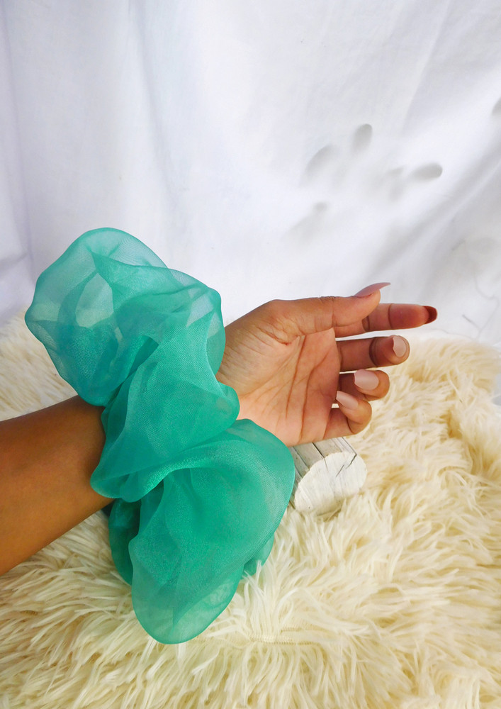 Teal Cloud Oversized Scrunchies