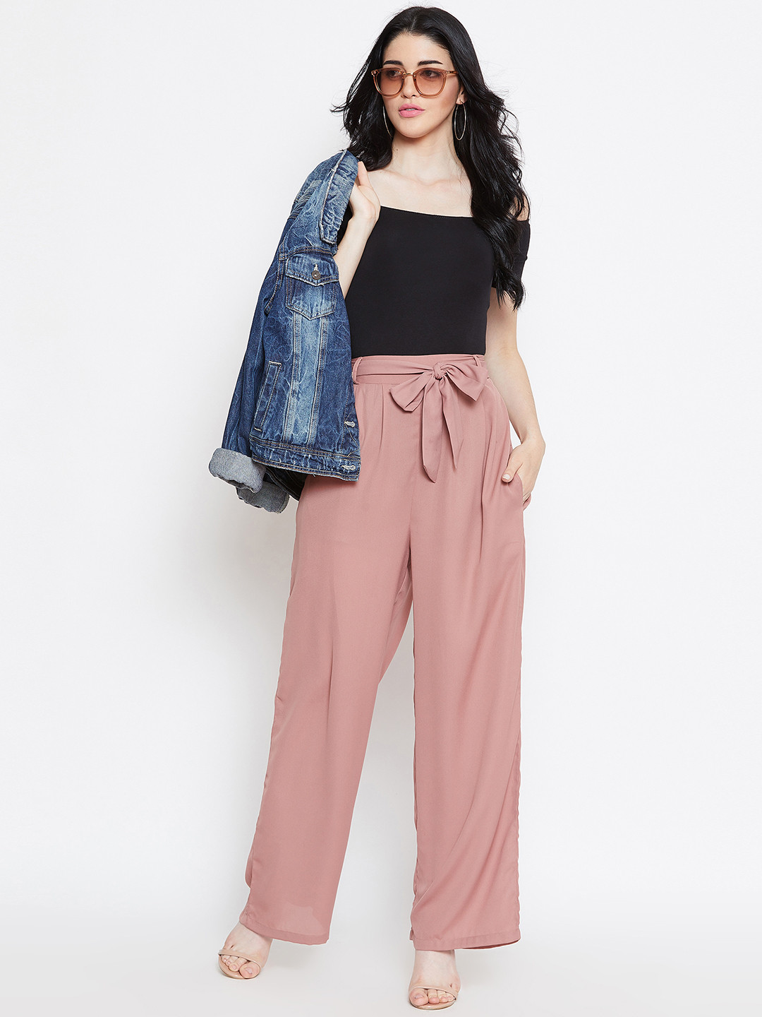 Buy Tan Trousers & Pants for Women by Styli Online | Ajio.com