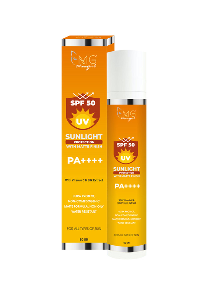 MGmeowgirl UV Sunlight Protection with Matte Finish Gel SPF 50 PA++++ - pump bottle (60 gm)