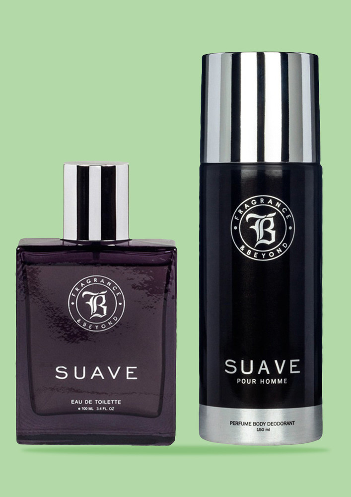 Fragrance & Beyond Suave 2 Pcs Gift Set For Men |100 Ml Eau De Toilette | 150 Ml Body Deodorant | Long Lasting Fragrance | Made In India |