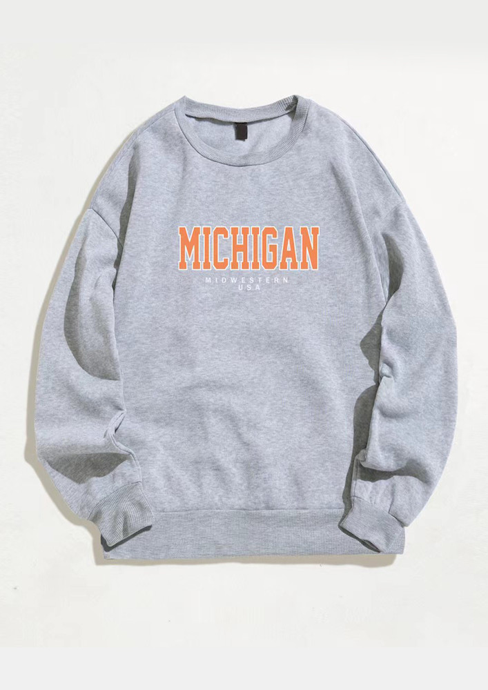 Michigan Typographic Grey Sweatshirt
