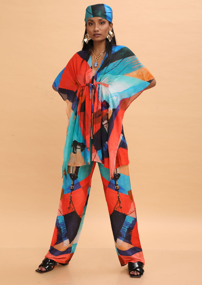 The Missy Co. Lamp Abstract Print Kaftan Top