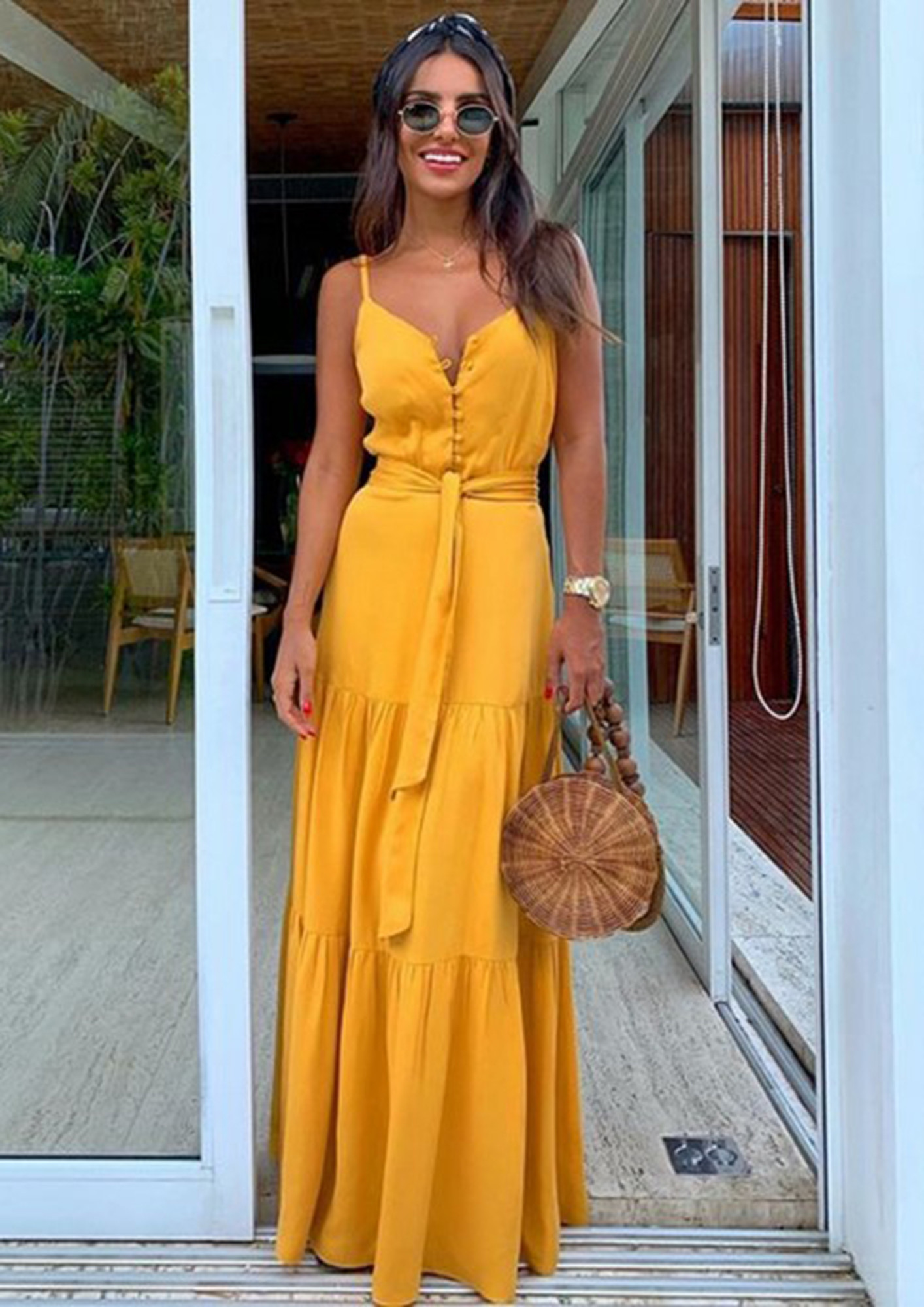 Buy A GREEK VACAY YELLOW DRESS for Women Online in India