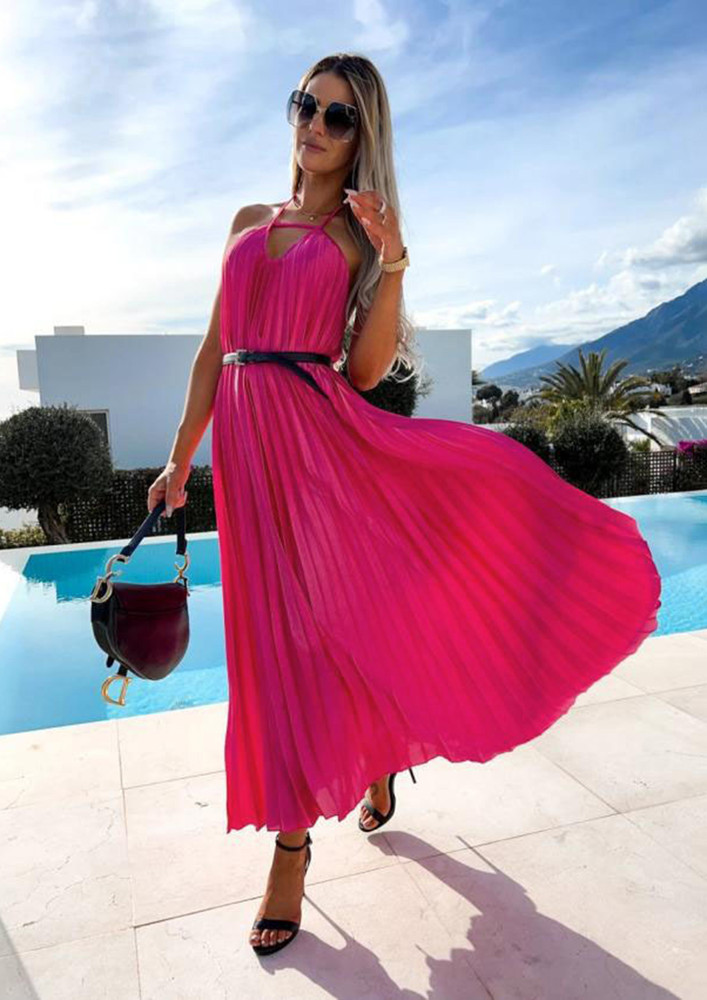 Pleated Play Pink Dress