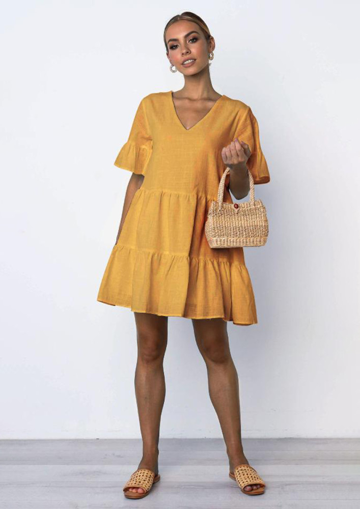 Aesthetically Cute Yellow Dress