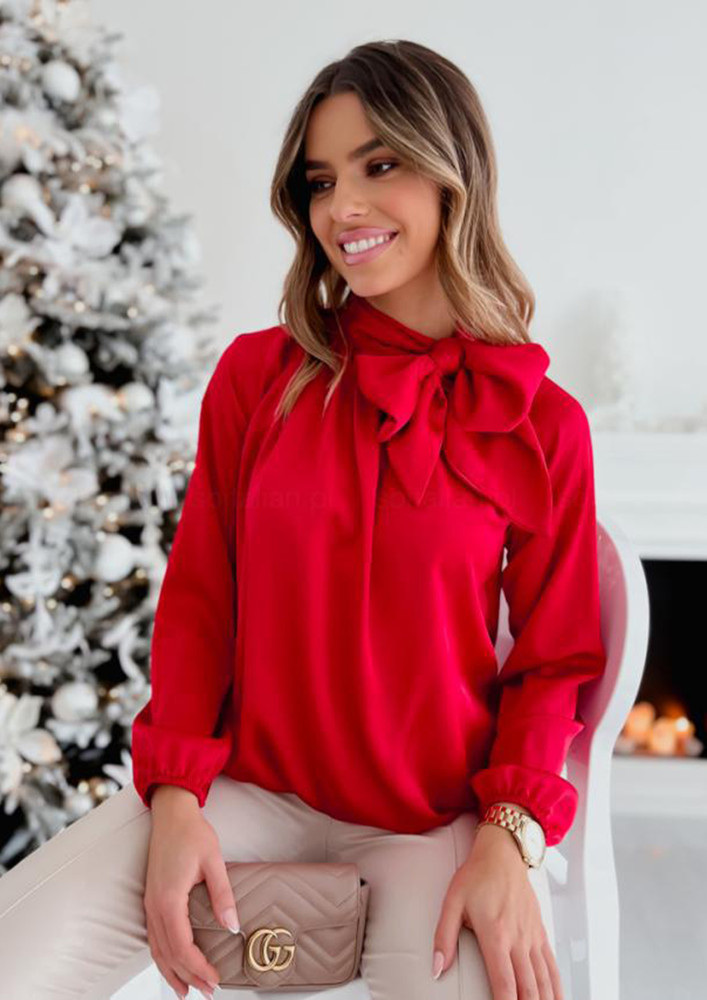 Tuck Me In Red Blouse