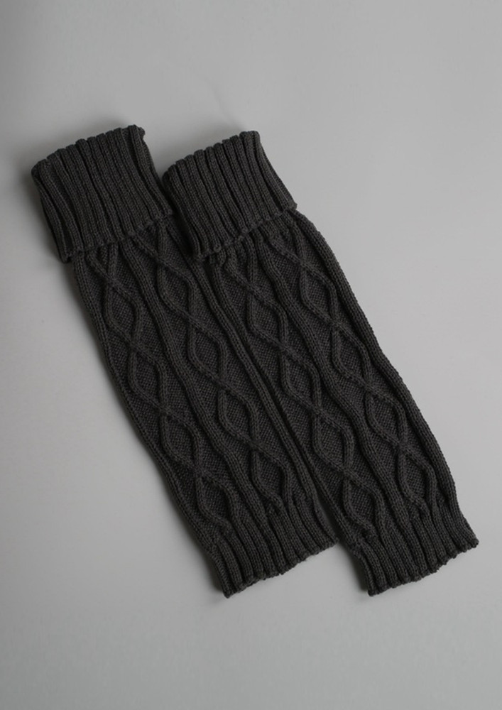 Deep Grey Mid-length Free Size Boot Cuffs