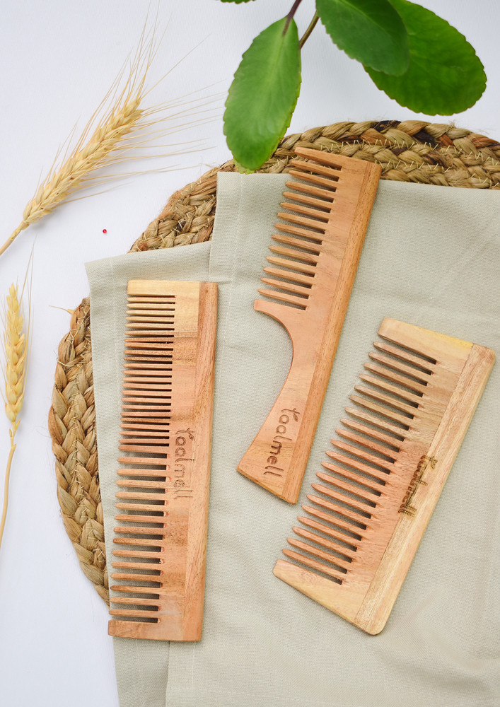 All About Hair Pack  (dual Tooth Comb + Handle Comb + Detangler Comb)