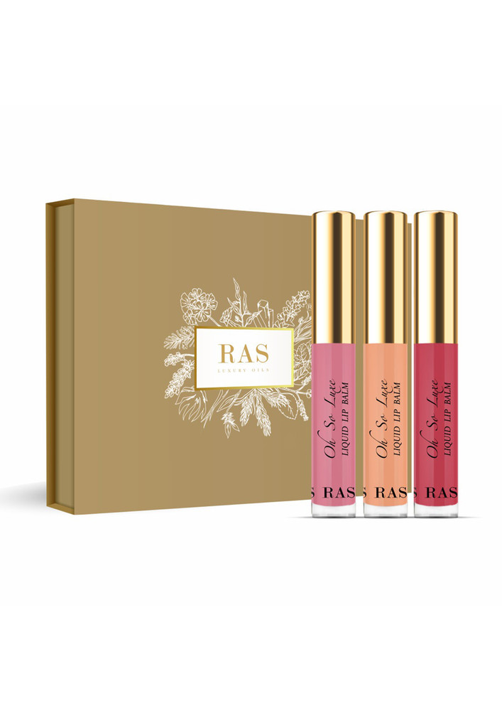 Ras Luxury Oils Oh-so-luxe Tinted Liquid Lip Balm Trio Set ( Nudes)