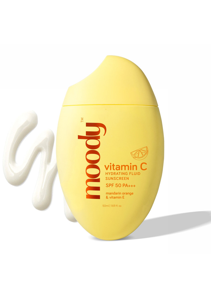 Moody Vitamin C Hydrating Fluid Sunscreen SPF 50 PA +++ Mandarin Orange & Vitamin E