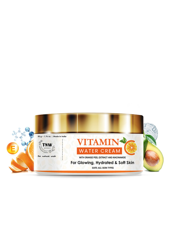 TNW -The Natural Wash Vitamin C Water Cream for Hydrated Skin | With Orange Peel Extract, Niacinamide & Hyaluronic Acid | Makes Skin Soft & Supple