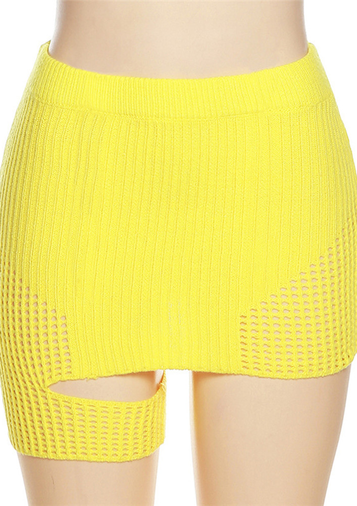 Starking Day Yellow Mini Skirt