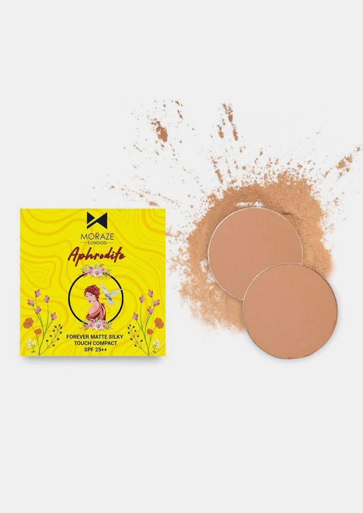 Moraze Aphrodite Forever Matte Silky Touch Compact, Warm Beige - 9 GM