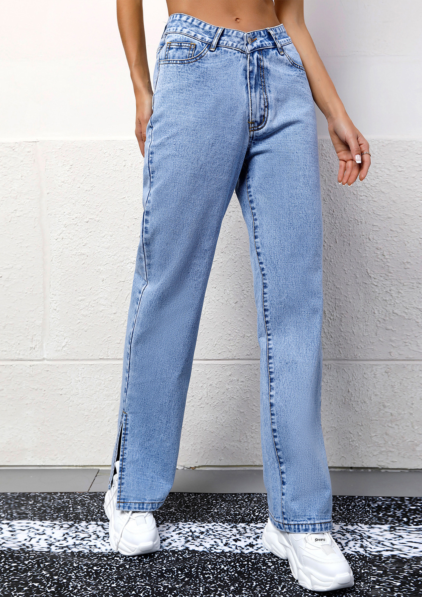 Jeans For Men Men'S Fashion Casual Denim Straight Pants Zipper Fly Pocket  Jeans Trousers - Walmart.com