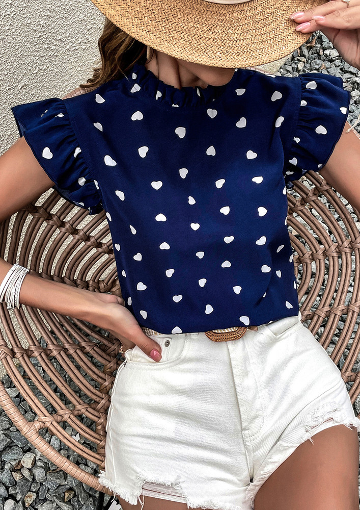 Heart Me Out Navy Top
