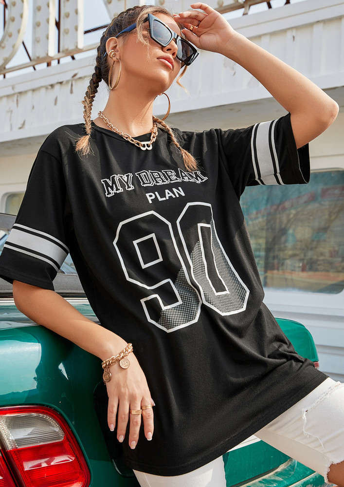 90s Plan Black Oversized T-shirt