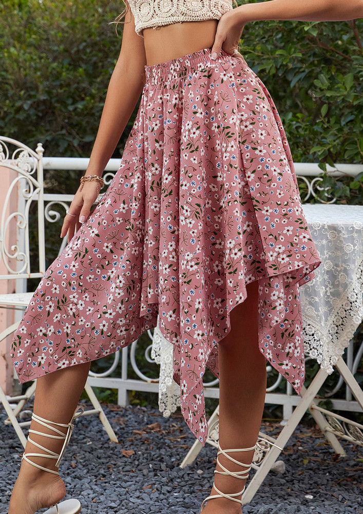 SWAY WITH ME FLORAL MIDI SKIRT