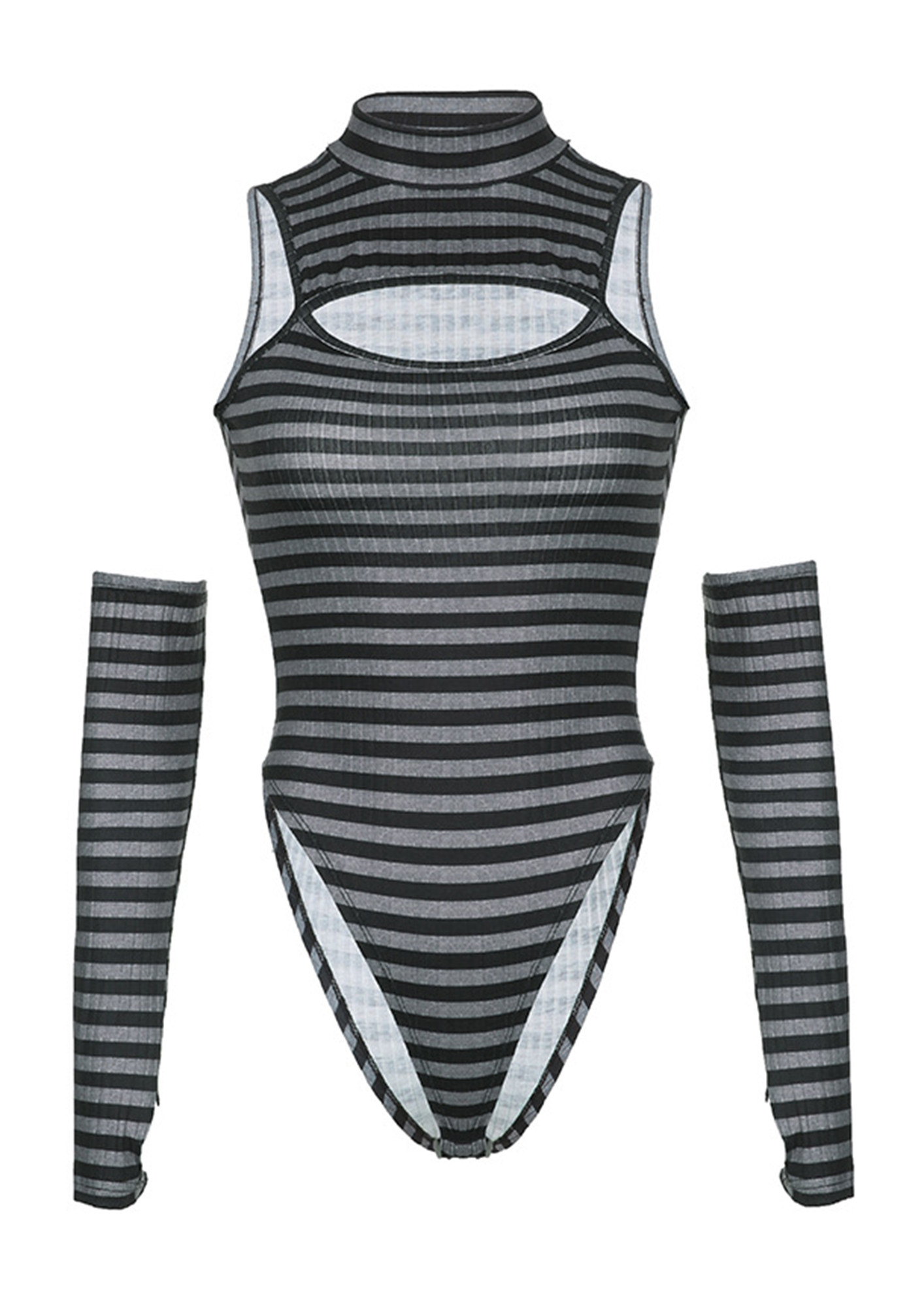 Lulus Womens Bodysuit Size Small Striped Black & White Leotard